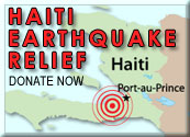 map of Haiti linking to ELCA donation page